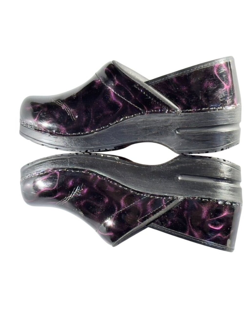 Sanita Professional Women's Purple Satin Patent Clogs Size 38 - Picture 5 of 10